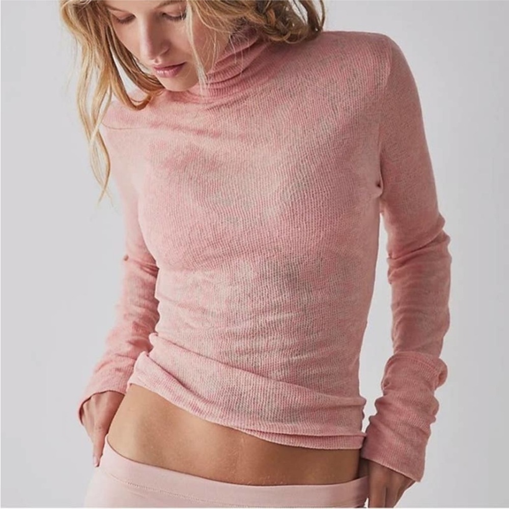 Free People You and I Semi Sheer Thermal Top Small